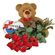 red roses with teddy and chocolates. Norway